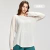 Chica gordita talla grande Ropa de Yoga para Mujer Camiseta de Manga Larga Adelgazante con Cordones en la Cintura Abertura Trasera Suelta Transpirable Blusa Deportiva