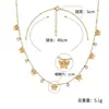 Collar Cruzado Europeo y Americano de Corazón de Mariposa y Trébol de Cuatro Hojas de la Suerte, Collar Multicapa Elegante y Sencillo de Acero Inoxidable de Alta Gama