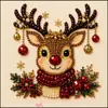 Pintura Diamante DIY Handmade de Natal com Pérolas e Diamantes 5D Transfronteiriça Novo Papai Noel Árvore de Natal Materiais de Decoração