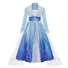 Vestido de Princesa Elsa Estilo Película Frozen 2 Ropa Infantil Europea y Americana Disfraz de Actuación Elsa Anna Vestido Estampado Elsa