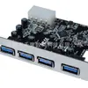 Suministro de tarjeta adaptadora USB 3.0 de 4 puertos PCI-E, tarjeta de expansión PCI de escritorio