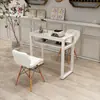 Conjunto de Mesa e Cadeira para Manicure Estação de Trabalho em Vidro Temperado Mesas Japonesas para Uma ou Duas Pessoas Salão de Manicure Especial Simples Beleza