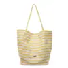 Bolso de Lona Rayado de Gran Capacidad Casual para Mujer 2025 Nuevo Verano Ligero para Viajes Diarios Bolso de Hombro Bolso Tote de Moda