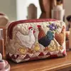Bolsa de mão acolchoada com padrão de redemoinho colorido transfronteiriço, bolsa de cosméticos multifuncional, impressão digital, direto do fabricante