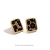 Pendientes Cuadrados Estampado Leopardo Vintage Moda Personalidad Celebridad de Internet Populares Pendientes Textura Felpa Bobina de Mosquitos Pendientes de Clip