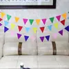 Folhas de feltro bandeira de puxar triângulo flor oca de puxar decoração de festa para bebê de um ano banner de fundo para professor