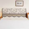 Funda Floral Vintage para Mesita de Noche Chenilla Funda Deslizante para Mesita de Noche Engrosada Doméstica a Prueba de Polvo Antideslizante Tela de Cubierta Lavable a Máquina