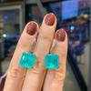 Agita el sonido de los pendientes de esmeralda europeos y americanos transfronterizos pendientes cuadrados Paraiba fabricantes de joyería al por mayor