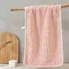 Toalha de Banho de Fibra de Bambu com Fleece de Coral Toalha de Banho Doméstica Absorvente Toalha de Rosto Espessa Macia Toalha de Banho Venda por Atacado