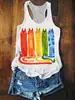 Nova Regata Modelo da Fábrica Original, Venda Quente Transfronteiriça de Verão no Aliexpress, Regata Sem Mangas com Estampa Personalizada Que Pode Ser Usada Fora