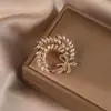 Broche de Espiga de Trigo de Cristal de Imitación Dorada, Suéter de Lujo Ligero de Alta Gama, Pin de Ramillete de Alta Gama, Accesorios de Ropa Fijos al por Mayor