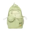 Mochila soft girl muito estilosa, mini bolsa mini ins, conjunto de mochila de duas peças para estudantes universitárias para passeios de primavera