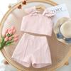 2023 Verão Novas Roupas Infantis Terno Da Menina Moda Arco Pequeno Estilo Perfumado Estilo Celebridade Roupas Da Menina Terno Um