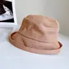 Sombrero de Pescador Rizado Japonés para Niños, Sombrero de Tela de Papel y Protección Solar de Verano, Color Sólido, Todo Fósforo, Sombrero de Cubo, Sombrero de Sol para Viajero al Aire Libre