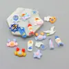 Accesorios DIY serie estilo océano resina cangrejo pantuflas delfín hueso de pez ancla botella a la deriva colgante