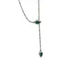 Collar de Serpiente Esmeralda con Forma de Serpiente para Mujeres en su Año Zodiacal, Nuevo Estilo Dulce y Fresco, Diseño Simple, Joyería de Estilo Fresco para Mujeres
