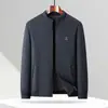Chaqueta Suelta Casual para Hombre Primavera y Otoño 2024 Moda Versátil Chaqueta de Cuello Vertical para Papá de Mediana Edad