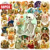 50 Piezas de Compra Directa Transfronteriza Lindas Pegatinas Diarias de Flor de Calavera para Diarios, Cuadernos, Fundas de Teléfono, Pegatinas Impermeables de Graffiti