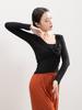 Ropa de Práctica de Danza Moderna Top para Mujer Primavera y Otoño Adulto Modal Traje de Danza Clásica China Yoga Cuerpo Manga Larga