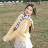 Bufanda Estrecha de Punto Arcoíris para Mujer en Otoño e Invierno Viaje a la Pradera de Xinjiang Sichuan Estilo Literario Pastoral Bufanda de Atmósfera Rayada