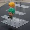 Estante de Exhibición de Modelo Hecho a Mano Transparente de Acrílico Personalizado de Múltiples Niveles Escalonados para Almacenamiento de Joyería y Perfume