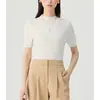 Suéter de punto de manga corta con cuello alto Deep*OrderWhite para mujer, Nuevo estilo de alta gama para el verano 2026