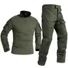 Conjunto de Uniforme Camuflado para Exteriores, Traje Táctico Rana Cp Resistente al Desgaste, Uniforme Militar de Entrenamiento Ajustado