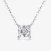 Collar de moissanita cuadrado de moda para comercio exterior transfronterizo, no se decolora, cadena versátil S925 de plata para mujer para el trabajo