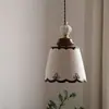 Luminária pendente pequena de cerâmica vintage, estilo pastoral francês, balcão de bar, hall de entrada, luz para sala de jantar, estilo meados do século, luminária pendente de ferro criativa e única