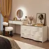 2026 Nuevo Tocador de Madera Maciza Dormitorio Simple Moderno Pequeño Estilo Crema Mesita de Noche Mesa de Maquillaje Tocador Gabinete Integrado