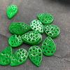 Colgante de Gota de Agua Hueca Verde Seco de Jade Placa de Jade de Cristal Cuentas Sueltas Joyería Hecha a Mano DIY Accesorios para Pendientes Cerámica de Jade