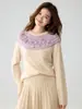 26 Suéter de Cachemir Jacquard Fair Isle Nuevo Otoño/Invierno para Mujer, Tejido de Lentejuelas a la Moda, Top Suave y Versátil