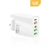 Nuevo cabezal de carga rápida para teléfono móvil PD65W 5V4A Regulaciones europeas y americanas Adaptador cargador multipuerto PD 3USB