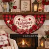 Bandera de Abanico de Medio Círculo Popular Transfronteriza para el Día de San Valentín, Tela Romántica de Corazón de Amor para Colgar en la Pared, Decoración para Fiestas Festivas, Fondo para Fotos