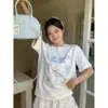 Camiseta Chic Estilo Hong Kong con Estampado de Bailarina de Ballet de Manga Corta para Mujer 2026 Nuevo Diseño de Verano Top Holgado Tendencia Ins