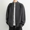 Cardigan de Punto de Nuevo Estilo 2026 con Cuello Alto para Hombre, Corte Holgado, Forro Polar, Chaqueta Suéter Deportiva Engrosada para Primavera, Otoño e Invierno