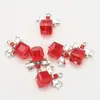 Nudo de Lazo Cuadrado Colgante de Cristal Moda Collar Pulsera Colgante Pequeño Hecho a Mano DIY Accesorios de Joyería Accesorios para Ropa