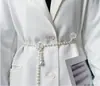 Nova Corrente de Cintura Popular na Internet Borboleta Grande e Pequena Pérola Artesanal Liga de Moda Versátil para Vestido Terno Cinto Fino de Menina