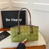 Bolsa Tote Feminina Camurça Grande Capacidade 2026 Bolsa Ombro Único Nova Moda Treliça de Diamante Exquisito Estilo Coreano Combina com Japonês