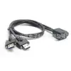 Cable de Datos Usb3.0 Dual Macho con Tornillo a Dual Usb3.0 Hembra con Tuerca para Panel Cable Usb3.0