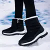2025 Zapatos de Senderismo Gruesos Cálidos para Invierno Transfronterizos de Caña Media con Forro de Felpa Botas de Nieve Zapatos para Mujer con Algodón Añadido Botas de Senderismo Altas