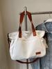 Bolso de lona de gran capacidad para mujer, bolso de mano, bolso de hombro portátil sencillo para estudiantes universitarios, bolso cruzado para uso diario, 2024