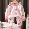 Ropa de Otoño Nueva para Niños y Traje de Pantalones Traje de Ropa Interior de Terciopelo Niños y Niñas Primavera y Otoño Ropa Base para el Hogar Pijamas para Bebé