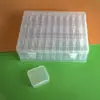 Caja de almacenamiento de escritorio de plástico con rejilla, 10, 15 y 24 botones transparentes, para accesorios de pesca, joyería y cosméticos.