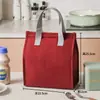 Bolsa de almoço simples para trabalhadores de escritório, bolsa de marmita portátil, bolsa de almoço térmica, forrada com folha de alumínio, bolsa de marmita espessa, personalizável com impressão