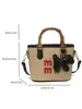 Bolso Tejido de Paja Transfronterizo 2026 Nuevo Estilo Primavera/Verano Bolso de Mano con Asa de Bambú Bolso Tote Tejido Bolso de Hombro para Vacaciones en la Playa
