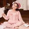 Pijama Infantil Primavera y Otoño 2026 Princesa Dulce y Linda con Volantes de Algodón Ropa Casual para Casa Conjunto de Dos Piezas para Niños Mayores