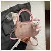 Bolso de hombro de gatito lindo estilo coreano ins de gran capacidad, bolso cruzado de dibujos animados para el trabajo, bolso de mano moderno y versátil para mujer