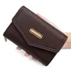 Carteira curta feminina de moda premium, novo estilo, porta-cartões com múltiplos compartimentos, bolsa para documentos, porta-moedas com zíper, bolsa de mão