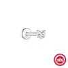 Brincos Stud para Orelha S925 Prata Esterlina Estrela Coração Pentagrama Olho de Borboleta Moissanita Rosca Plana Piercing Osso da Orelha